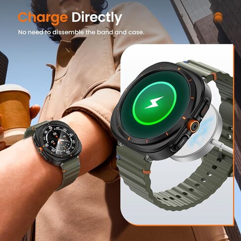 LETOID for Samsung Galaxy Watch 7 Screen Protector Case 44mm [Looks like Galaxy Watch Ultra] Rugged Protective Face Cover 44 mm with Built-in 9H Tempered Glass Film Accessories for Watch7 - Black in Saudi Arabia