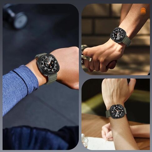 LETOID for Samsung Galaxy Watch 7 Screen Protector Case 44mm [Looks like Galaxy Watch Ultra] Rugged Protective Face Cover 44 mm with Built-in 9H Tempered Glass Film Accessories for Watch7 - Black in Saudi Arabia