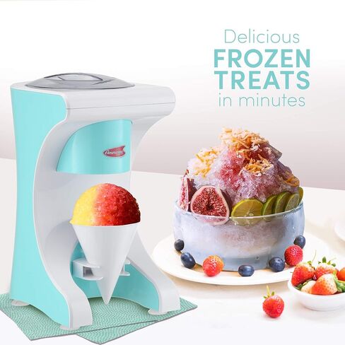 ماكينة صنع مخروط الثلج الكهربائية من Elite Gourmet EIC-629، ماكينة صنع ثلج هاوايان للحلاقة، ماكينة صنع حلوى الصيف مناسبة للأطفال، باللون الأزرق in Kuwait