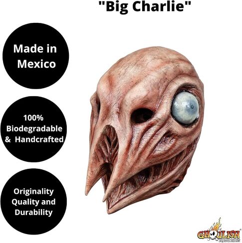 Ghoulish Productions Big Charlie Mask, Creepy Dog Latex Mask. Biege Skin With Black Eyes Dog Mask. Dog Mask Adult. Creepypastas Line. Adult Mask One size latex mask in Saudi Arabia