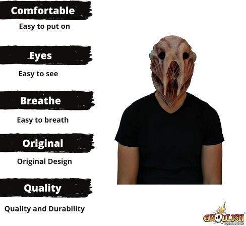 Ghoulish Productions Big Charlie Mask, Creepy Dog Latex Mask. Biege Skin With Black Eyes Dog Mask. Dog Mask Adult. Creepypastas Line. Adult Mask One size latex mask in Saudi Arabia