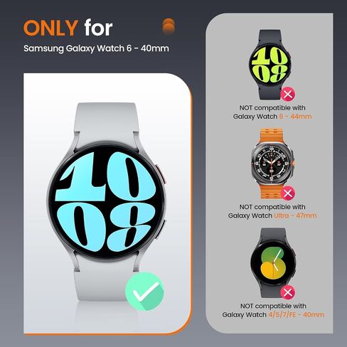 LETOID for Samsung Galaxy Watch 7 Screen Protector Case 44mm [Looks like Galaxy Watch Ultra] Rugged Protective Face Cover 44 mm with Built-in 9H Tempered Glass Film Accessories for Watch7 - Black in Saudi Arabia