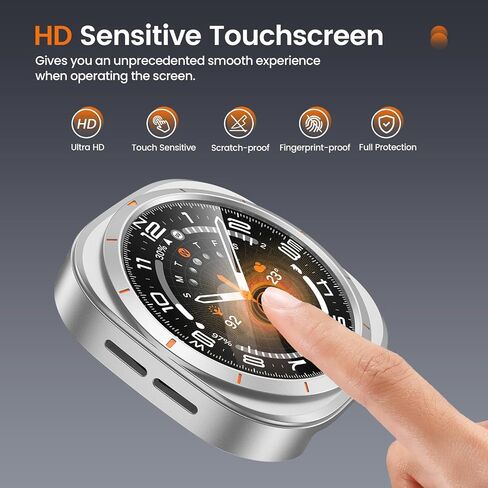 LETOID for Samsung Galaxy Watch 7 Screen Protector Case 44mm [Looks like Galaxy Watch Ultra] Rugged Protective Face Cover 44 mm with Built-in 9H Tempered Glass Film Accessories for Watch7 - Black in Saudi Arabia