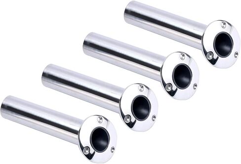 Amarine Made 4-Pack Heavy 316 Duty Stainless Steel Rod Holders with Drain, Flush Mount Fishing Rod Pole Holders, 30 Degree, 15degree, 90 Degree (90 Degree) in Saudi Arabia