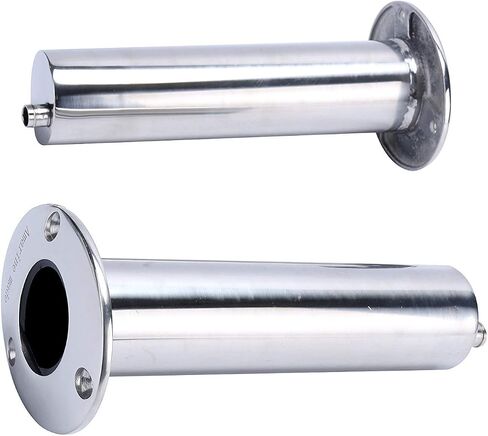 Amarine Made 4-Pack Heavy 316 Duty Stainless Steel Rod Holders with Drain, Flush Mount Fishing Rod Pole Holders, 30 Degree, 15degree, 90 Degree (90 Degree) in Saudi Arabia