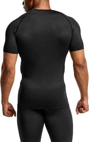 TSLA 1 or 3 Pack Men's UPF 50+ Quick Dry Short Sleeve Compression Shirts, Athletic Workout Shirt, Water Sports Rash Guard in Kuwait