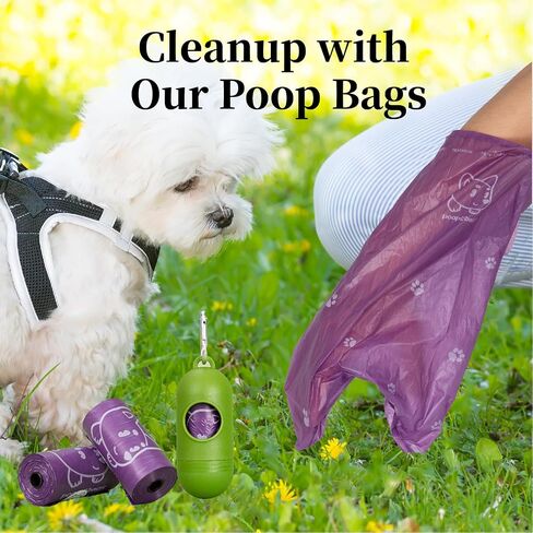 270 Counts Dog Poop Bags Rolls with Dispenser, Scented Poop Bags for Dogs Waste, Extra Thick& Leak Proof Dog Bags for Poop, Doggie Pet Waste Bags for Doggy Puppy Cat Poop 9" x 13" Purple in Saudi Arabia