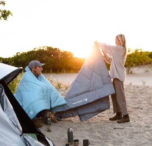Camping Quilt（ 78''X 54''） Travel Blanket Picnic Blanket Outdoor Waterproof Blanket Ultralight Outdoor Blanket for Stadium, Backpacking, Camping, Travel, and Hiking-Blue in Saudi Arabia