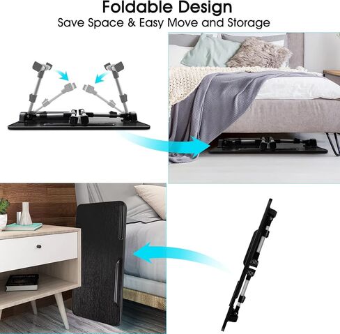 Laptop Desk for Bed, Adjustable Height and Angle, Laptop Lap Desk with Tablet Stand and Drawer, Bed Table Fits Laptop up to 17.3", Laptop Stand for Bed, Couch, Floor (23.6" x 13.4", Black) in Saudi Arabia