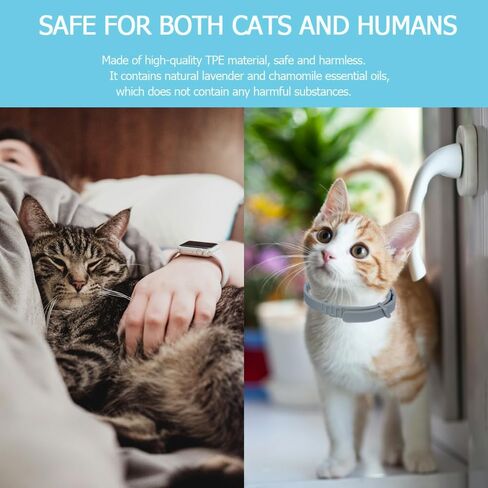 Cat Calming Collar for Cats Pheromones Anxiety Relief Calming Collar Cat Relaxer 4Pack, 60 Days of Calming Each Collar, Adjustable Size for All Cats for Travel (Grey) in Saudi Arabia