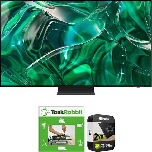 SAMSUNG QN65S95CAFXZA 65 inch HDR Quantum Dot OLED Smart TV 2023 Bundle with TaskRabbit TV Installation/Wall Mounting Voucher and 2 YR CPS Enhanced Protection Pack in Saudi Arabia