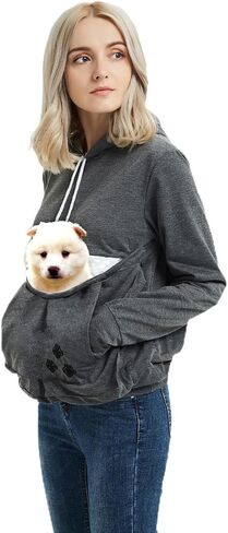 Cat Hoodie Pouch Kitten Puppy Carrier Hood Sweatshirt Pet Pocket Holder Top in Saudi Arabia