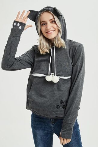 Cat Hoodie Pouch Kitten Puppy Carrier Hood Sweatshirt Pet Pocket Holder Top in Saudi Arabia