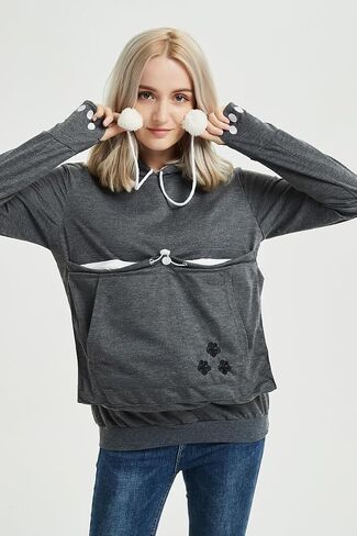 Cat Hoodie Pouch Kitten Puppy Carrier Hood Sweatshirt Pet Pocket Holder Top in Saudi Arabia