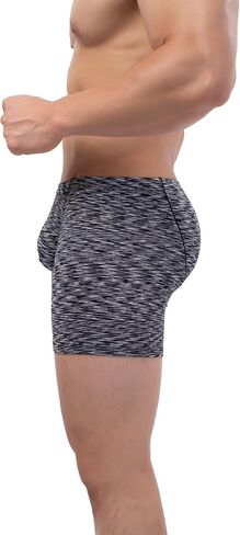 IKINGSKY Men's Quick-dry Long Leg Boxer Briefs Sexy Bulge Trunks No Ride Up Shorts Underwear Seamless Front Under Panties in Kuwait