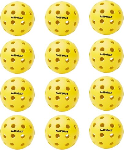 Navona 48 Pack Premium 40-Holes Outdoor Pickleball Balls, Meet USAPA Official Requirement, Perfectly Balanced, High Bounce True Flight, Durable Outdoor Pickleball Set in Kuwait