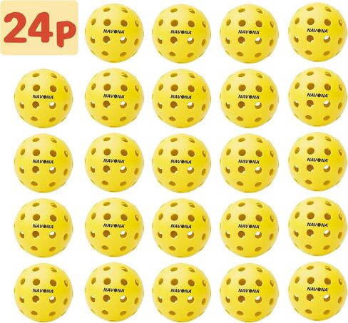 Navona 48 Pack Premium 40-Holes Outdoor Pickleball Balls, Meet USAPA Official Requirement, Perfectly Balanced, High Bounce True Flight, Durable Outdoor Pickleball Set in Kuwait