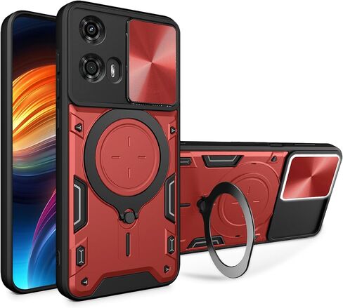 حافظة Ysnzaq Armor لهاتف Motorola Moto G04 /G24 /E14، حافظة هاتف واقية مقاومة للصدمات من الدرجة العسكرية مع دعامة ملف مغناطيسية لهاتف Moto G04 /G24 /E14 CQ باللون الأسود in Saudi Arabia