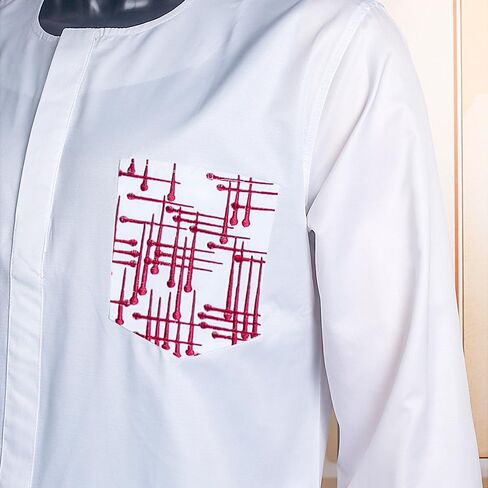 HD African Dashiki Outfit Embroidery Shirt and Pants Short Sleeves Parent-Child Clothes Set for Men in Saudi Arabia