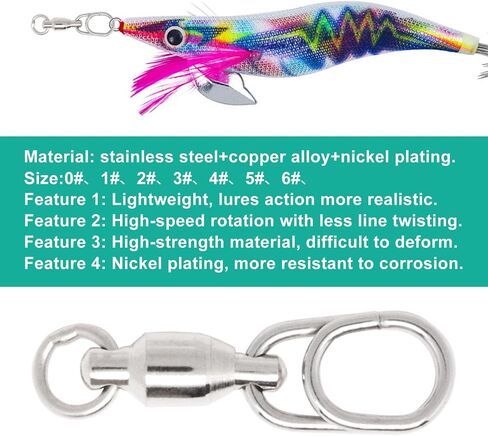 Fishing Swivels, Rolling Ball Fishing Snap Swivels, Stainless Steel Coastlock Snap Silver Nickel Coating, Saltwater Barrel Swivel Fishing Tackle in Kuwait