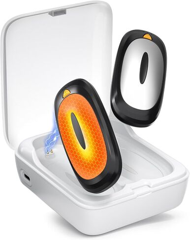 3-in-1 Hand Warmers Rechargeable 2 Pack, 14000mAh Portable Dual-Sided Handwarmers with Charging Case,12H Warmth Max,3 Levels Temp Fast Heating Pocket Warmers, Gifts for Christmas Golf Hunting(Silver) in Saudi Arabia