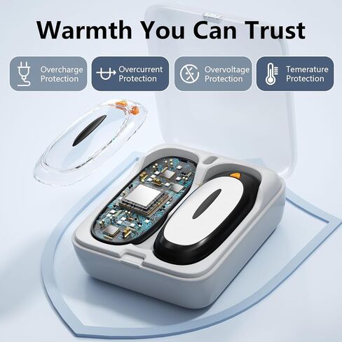 3-in-1 Hand Warmers Rechargeable 2 Pack, 14000mAh Portable Dual-Sided Handwarmers with Charging Case,12H Warmth Max,3 Levels Temp Fast Heating Pocket Warmers, Gifts for Christmas Golf Hunting(Silver) in Saudi Arabia