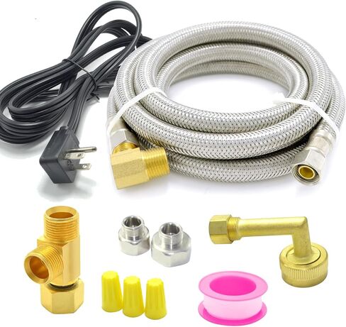 TT FLEX Universal Dishwasher Installation Kit,6 Ft Stainless Steel Dishwasher Hose,Burst Proof Water Supply Line with 3/8" Compression Connections in Saudi Arabia