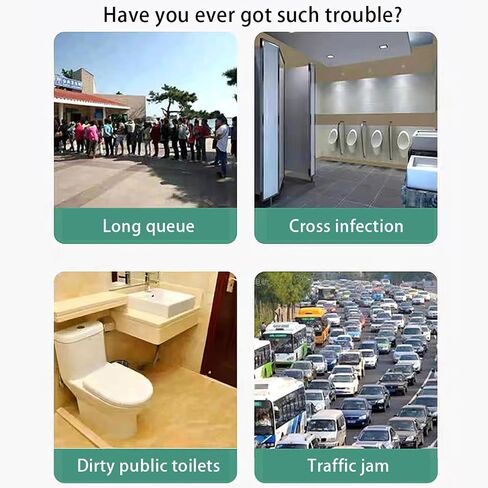Portable Toilet for Camping,Folding Toilet with Lid,Foldable Car Travel Toilet Portable with Carry Bag for Camping,Car,Travel, Outdoor,Hiking,Backpack,Trips,Tent,Boat,Beach,Traffic Jam,Home (White) in Saudi Arabia