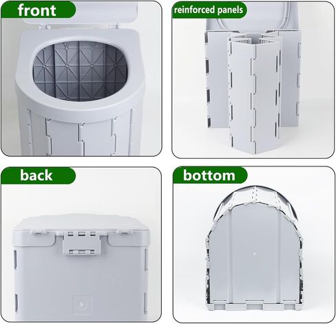 Portable Toilet for Camping,Folding Toilet with Lid,Foldable Car Travel Toilet Portable with Carry Bag for Camping,Car,Travel, Outdoor,Hiking,Backpack,Trips,Tent,Boat,Beach,Traffic Jam,Home (White) in Saudi Arabia