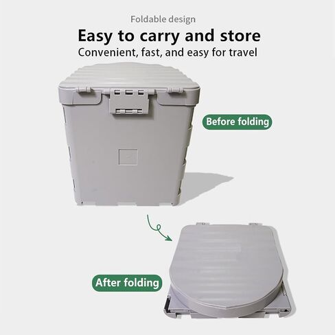Portable Toilet for Camping,Folding Toilet with Lid,Foldable Car Travel Toilet Portable with Carry Bag for Camping,Car,Travel, Outdoor,Hiking,Backpack,Trips,Tent,Boat,Beach,Traffic Jam,Home (White) in Saudi Arabia