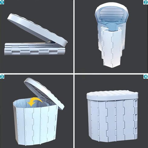 Portable Toilet for Camping,Folding Toilet with Lid,Foldable Car Travel Toilet Portable with Carry Bag for Camping,Car,Travel, Outdoor,Hiking,Backpack,Trips,Tent,Boat,Beach,Traffic Jam,Home (White) in Saudi Arabia