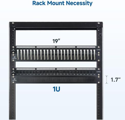 Cable Matters 2-Pack Rackmount or Wall Mount 1U 19" Brush Panel (19-inch Rack Mount Brush Panel 1U) in Black in Saudi Arabia