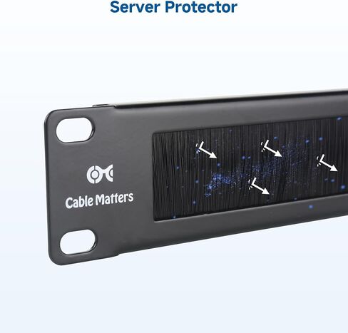 Cable Matters 2-Pack Rackmount or Wall Mount 1U 19" Brush Panel (19-inch Rack Mount Brush Panel 1U) in Black in Saudi Arabia