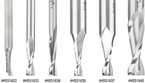 Amana Tool HSS1640 لقم توجيه لولبية فلوت مزدوج قطع معدنية من الألومنيوم 5/16 ضياء × 1 × 1/2 بوصة لقمة توجيه مقطوعة من الفولاذ عالي السرعة in Kuwait