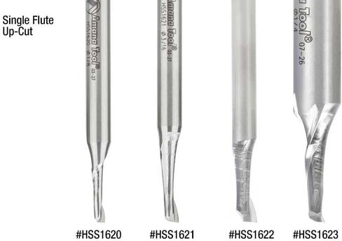 Amana Tool HSS1640 لقم توجيه لولبية فلوت مزدوج قطع معدنية من الألومنيوم 5/16 ضياء × 1 × 1/2 بوصة لقمة توجيه مقطوعة من الفولاذ عالي السرعة in Kuwait