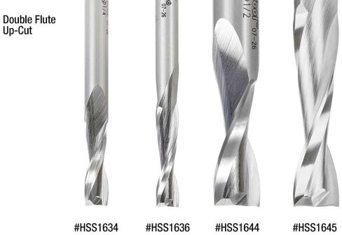 Amana Tool HSS1640 لقم توجيه لولبية فلوت مزدوج قطع معدنية من الألومنيوم 5/16 ضياء × 1 × 1/2 بوصة لقمة توجيه مقطوعة من الفولاذ عالي السرعة in Kuwait