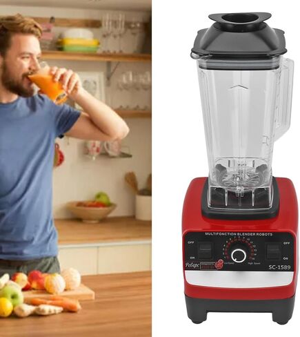 خلاط لوكيغ المحمول، خلاط كونترتوب بقوة 4500 واط، محضر طعام متعدد الوظائف مع 6 شفرات من الفولاذ المقاوم للصدأ، محضر طعام منزلي متعدد الوظائف 15 سرعة للحوم والفواكه المثلجة (الولايات المتحدة) in Saudi Arabia