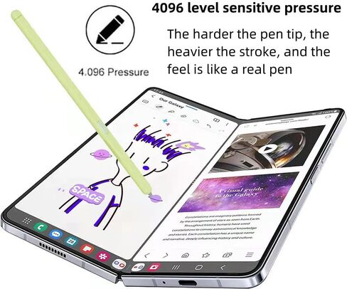 بديل Z Fold 6 S Pen Fold Edition متوافق مع هاتف Samsung Galaxy Z Fold 6 / Fold 5 فقط مع 3 قطع من رؤوس القلم (أسود) in Kuwait