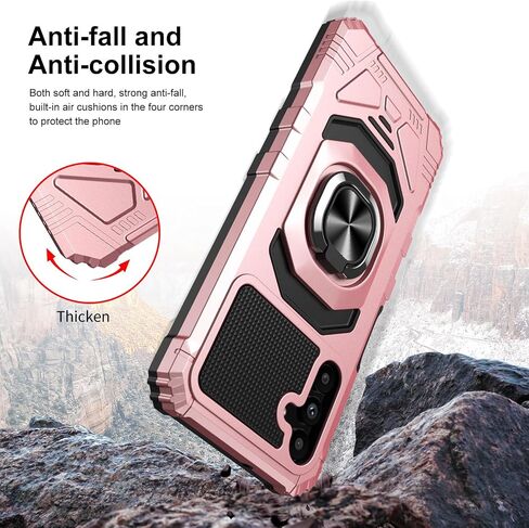Ailiber Case for Samsung Galaxy S24 FE, Galaxy S24 FE Screen Protector, Ring Kickstand for Magnetic Car Mount, Military Grade, Shockproof Protective Rugged Cell Phone Cover-Rose Gold in Saudi Arabia