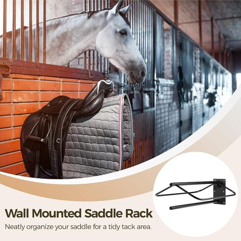 2 Pcs Saddle Rack Wall Mount - Heavy-Duty Carbon Steel Saddle Pad Racks,Wall Mounted Saddle Stand Horse Tack Storages for English Western Saddles,Horse Blankets,Stall Supplies Accessories in Saudi Arabia