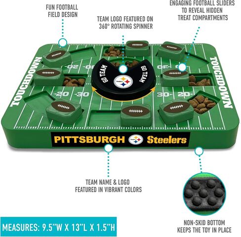 Pets First NFL Pittsburgh Steelers Large Puzzle Toy, Dog Puzzle Treat Toy, New Large Size, Interactive Dog Treat Toy, Dog Slow Feeding Toy in Saudi Arabia