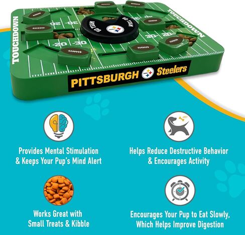 Pets First NFL Pittsburgh Steelers Large Puzzle Toy, Dog Puzzle Treat Toy, New Large Size, Interactive Dog Treat Toy, Dog Slow Feeding Toy in Saudi Arabia