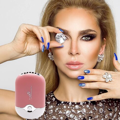 AFOUNDA USB ومروحة صغيرة محمولة + فرش شامبو الرموش + زجاجة ضغط بلاستيكية اقتصادية، مروحة تبريد كهربائية محمولة قابلة لإعادة الشحن للرموش (وردي) in Kuwait