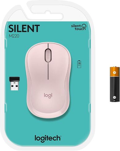 Logitech M220 Silent Wireless Mouse, 2.4 GHz with USB Receiver, 1000 DPI Optical Tracking, 18-Month Battery, Ambidextrous, Compatible with PC, Mac, Laptop (Off-White) in Saudi Arabia