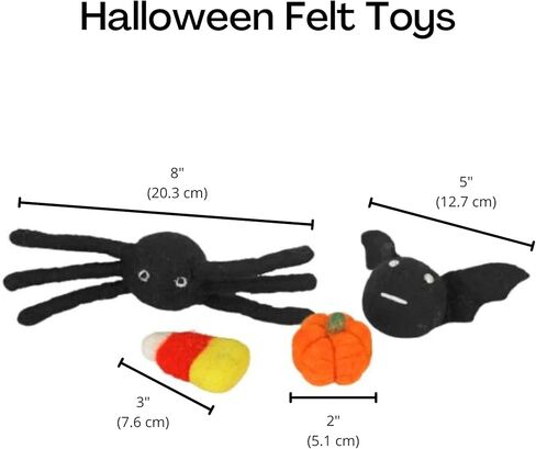Midlee Halloween Felt Cat Toys Set- Bat, Pumpkin, Spider, Candy Corn in Saudi Arabia