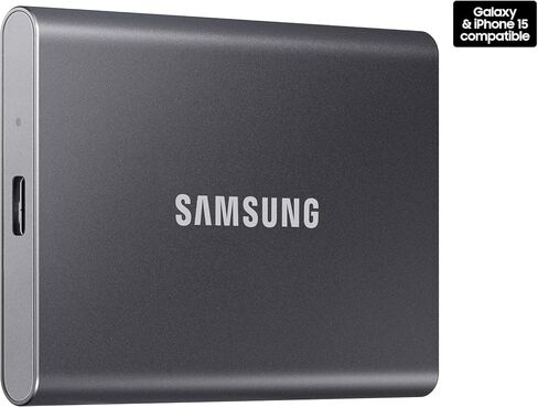 SAMSUNG MU-PC2T0T/AM 2TB Portable SSD T7 USB 3.2, Gray Bundle with Hard Shell Case & Converter Adapter Type C Adapter, Type-C USB C Female to USB2.0 USB 2.0 A Male in Saudi Arabia