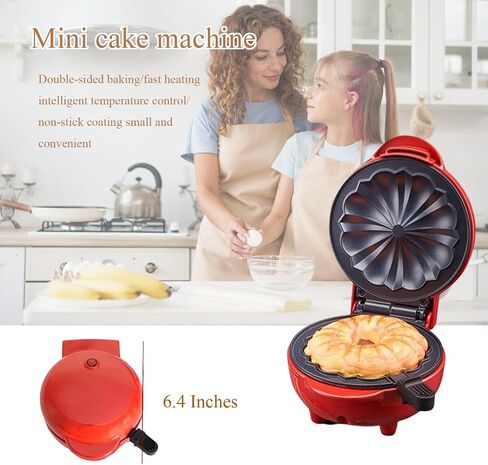 Mini Bundt Cake Maker, Mini Cake Maker, Mini Bundt Maker Electric Cake Maker, Non-stick Surface Double-sided Heating Quick Breakfast Electric Baking Pan in Saudi Arabia