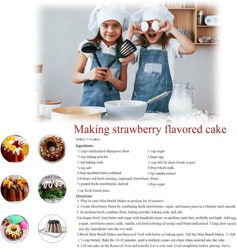 Mini Bundt Cake Maker, Mini Cake Maker, Mini Bundt Maker Electric Cake Maker, Non-stick Surface Double-sided Heating Quick Breakfast Electric Baking Pan in Saudi Arabia