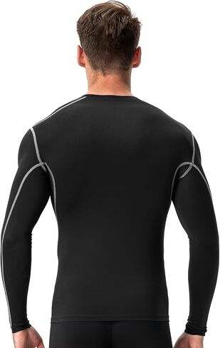 Queerier 3 Pack Men's Compression Shirt Long Sleeve Undershirts for Men Baselayer Sports Thermal Tops in Kuwait