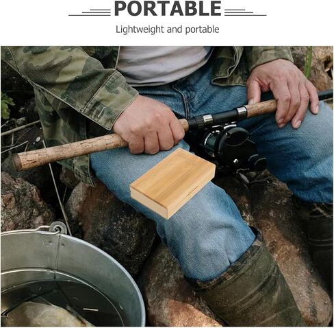 INOOMP 3 قطع صندوق أدوات صيد السمك منظم لطعم الصيد، منظم أدوات صيد الذبابة، منظم أدوات صيد الأسماك، علبة طعم صيد السمك، معدات صيد خشبية من الخيزران in Kuwait